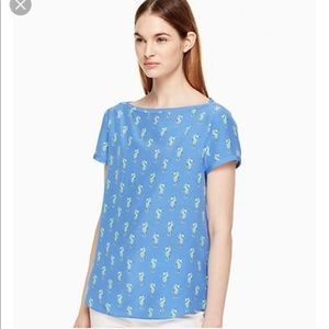 Kate Spade seahorse shirt sz 0